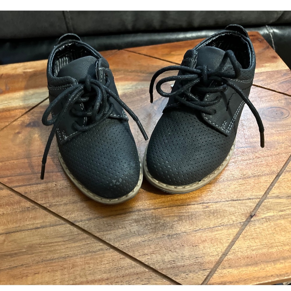 Ashford Boys Dress‎ Shoes Black Lace Up Oxfords Casual Formal Size 5M (Toddler)